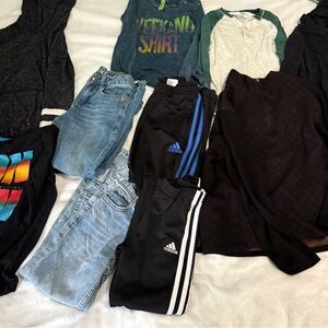 Adidas Kids Black and White Short Sleeve Tee